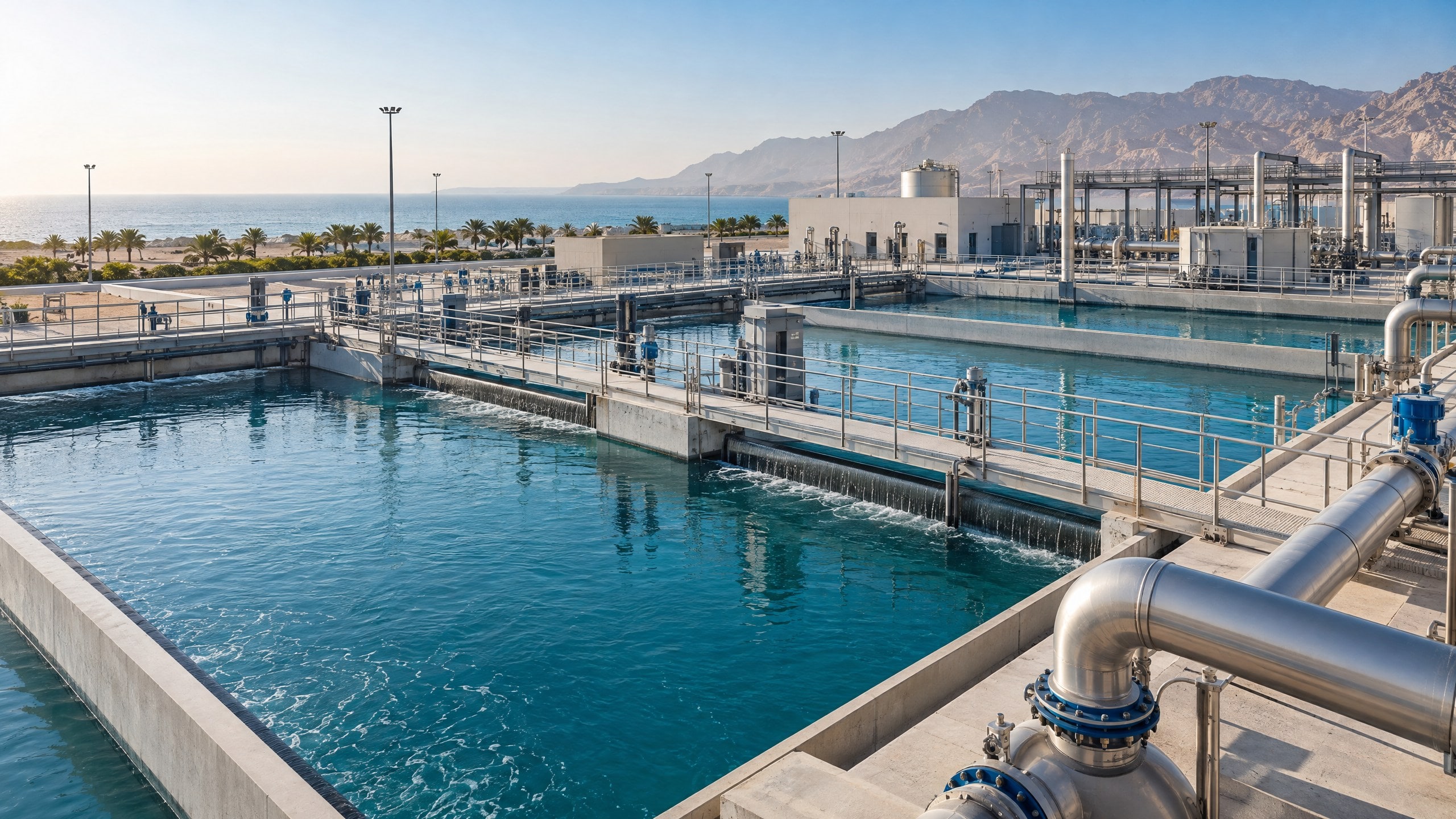 Water treatment plant basins